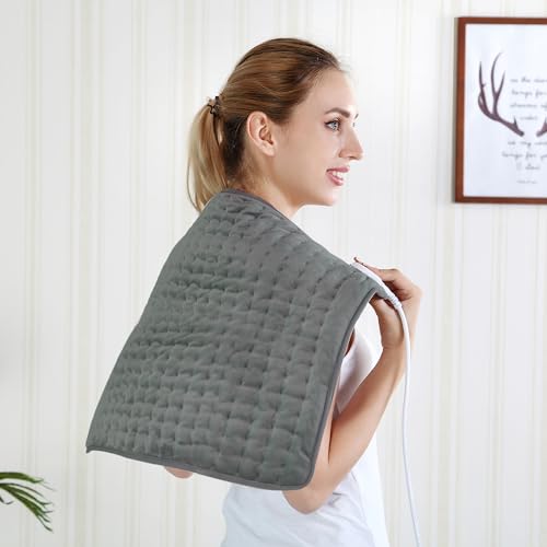 Image of 24x20 Inch Electric Heating pad for Back Neck Shoulder Knee Arms Legs- Electric Heat Pads with 6 Heat Settings & Auto Shut Off &Dry /Moist Heat Heating Pad for Birthday Mother Father Girl Men Women