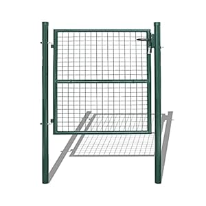 BMOT Tuindeur, tuindeur, omheining poort, tuinpoort van verzinkt staal met slot, deurklink en sleutel, robuust en…