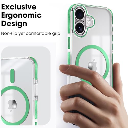 Image of MINTZZ ️ for iPhone 16 Plus Case, Compatible with MagSafe, Military-Grade Protection, Yellowing Resistant, Scratch-Resistant TPU Back, Magnetic Phone Case for iPhone 16 Plus Green