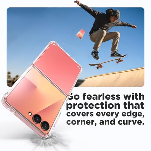 Image of RIGGEAR Shockproof Clear Hybrid Airbag Armor Back Cover Case for Samsung Galaxy Z Flip 7 (Transparent PC and TPU Bumper)