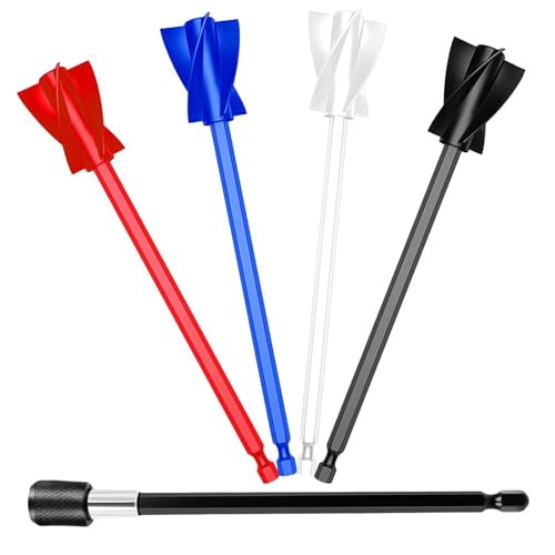 5 Pieces Paint Mixer for Drill, Epoxy Resin Mixer Paddles with Extension Rod, Mixer Attachment Mixing Tool for Mixing Epoxy Resin, Paint, Pigment, Glaze, Easy to Clean and Reusable