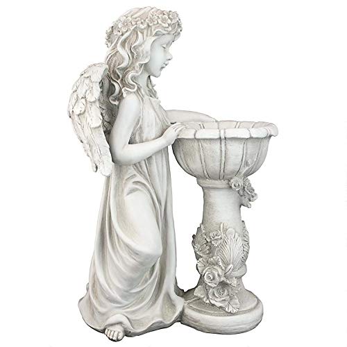 Design Toscano Angelique's Garden Splash Angel At Birdbath Statue #TOP4