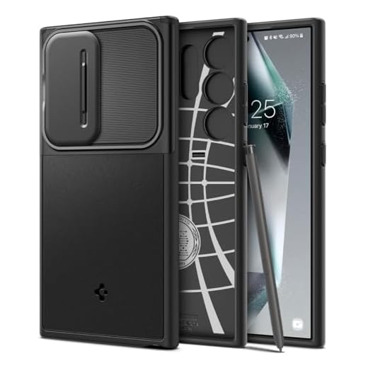 Spigen Capa Optik Armor projetada para Samsung Galaxy S24 Ultra (2024) - preta