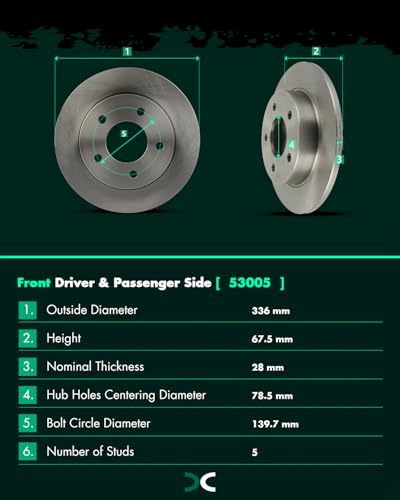 Image of SCITOO Brake Kits 53005;53006;D1084;D967 Front Rear Brake Rotors Brake Pad | Fit For Chrysler For Aspen 2007-2009,For Dodge For Durango 2007-2009,For Ram 1500 2006-2010,For Ram For 1500 2011-2018