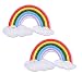 2 small pieces RAINBOW & CLOUDS Iron On Patch Applique Embroidered Motif Fabric Children Decal 2.2 x 1.4 inches (5.7 x 3.5 cm)