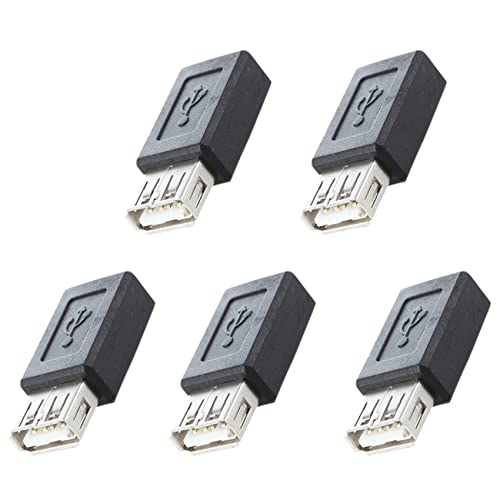 5X Negro USB 2.0 Tipo A Hembra A -USB B Hembra Adaptador Enchufe Convertidor