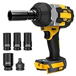 2000Nm Cordless Impact Wrench for Dewalt 18V 20V Max Battery(No Battery), 3/4" Brushless Electric Wrench with 4 Sockets and 1 Adapter, 5000RPM, for Car Truck, Heavy-Duty Project
