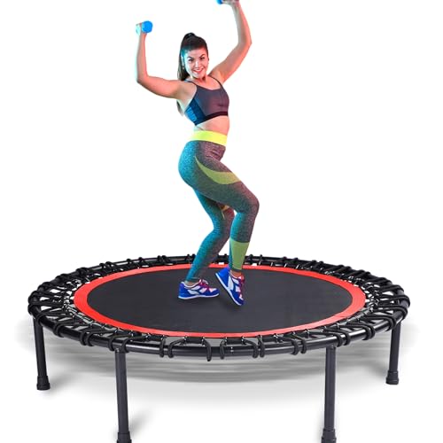 Mini Fitness Trampoline with Bungees – Stable Quiet Rebounder