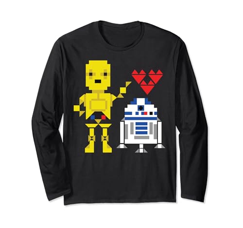 Star Wars C-3PO R2-D2 Pixel Love t-shirt au graphisme rétro pixel art et coupe confortable