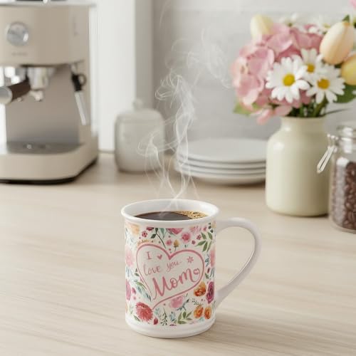 Taza de café grande 16 oz de cerámica artesanal floral miniatura 2
