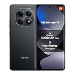 XIAOMI Redmi Note 15 Smartphone (8+256 GB) – 6000-mAh-Akku, wassergeschützt, 108-MP-Kamera, 6,77" FHD+ Display, Schwarz, 2 Jahre Garantie
