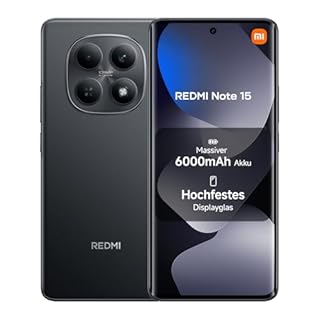XIAOMI Redmi Note 15 Smartphone (8+128 GB) – 6000-mAh-Akku, wassergeschützt, 108-MP-Kamera, 6,77" FHD+ Display, Schwarz, 2 Jahre Garantie
