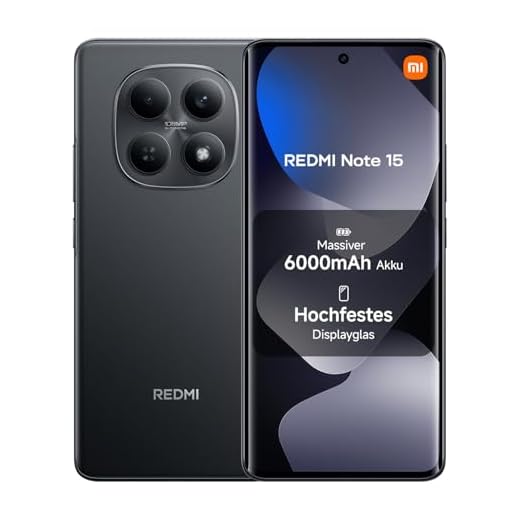 XIAOMI Redmi Note 15 Smartphone (8+256 GB) – 6000-mAh-Akku, wassergeschützt, 108-MP-Kamera, 6,77" FHD+ Display, Schwarz, 2 Jahre Garantie