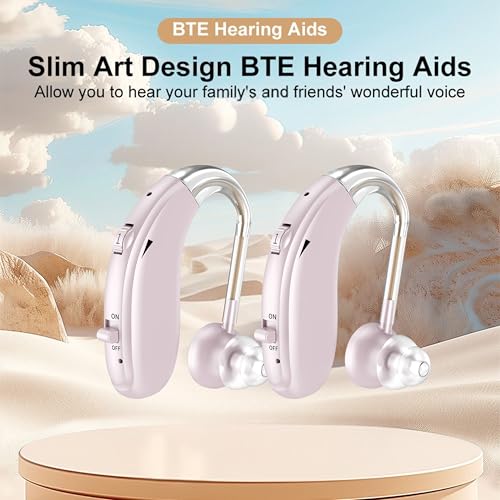 Image of Fastwell F27-2 Unit For Both Ear Rechargeable Hearing Aids for Adults with Hearing Loss, Mild To Moderate, Noise Reduction Ear Machine, (Rose Gold-Pair) 1-Year Warranty