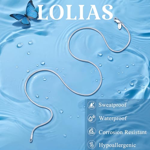 LOLIAS 925 Sterling Silver Chains for Women 1.5MM Snake Necklace Chain Dainty Long Silver Chain Necklace for Women Men Shine Jewelry Gifts 50CM - Image 5
