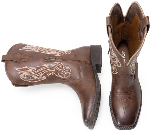 Image of Jousen Cowboy Boots for Men Square Toe Western Side Zipper