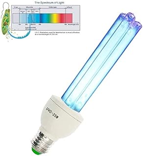 UV germicidal Light Bulb 15W UVC Compact lamp E26/E27 Base Ozone Free UV