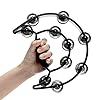 Musfunny Tambourine Double Row Metal Jingles Hand Held Percussion Half-Moon Tambourines Musical Instrument Gifts for Kids, Adults, Party - Black #4