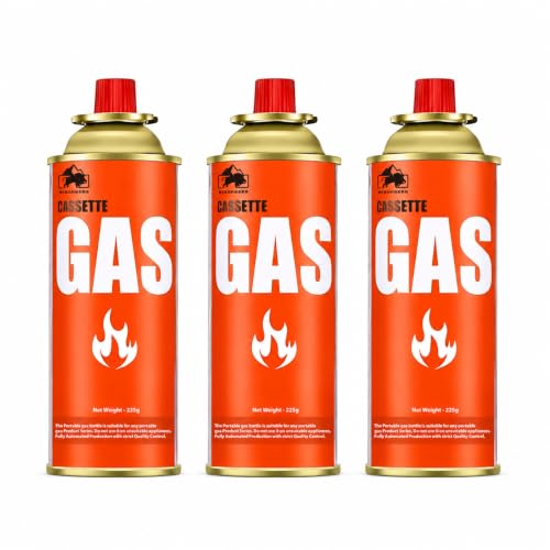 Image of 225G Refillable Butane Gas Canister - High-Performance Fuel for Lighters, Small Stoves, Flame Torches, Welding, Soldering, Food Baking, and Burners, Gas Torch Compatible, Camping Use | Portable Gas Range, Gas Torch Compatible, Camping Use