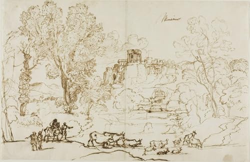 Pintura sobre lienzo Paesaggio classico Tivoli di Claude Lorrain