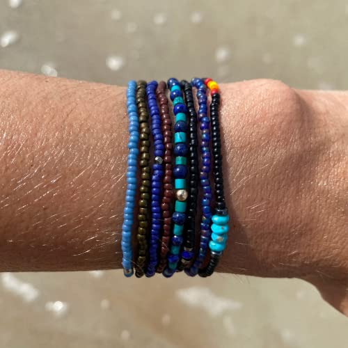 Beaded Bracelet For Men Or Women Unisex - Friendship Stretch Seed Bead Hematite Gemstone Bracelets Gift Boyfriend Husband - Men's Bead Bracelet - Miyuki Japanese Toho Gift Wife Girlfriend (Bronze, 8 Inches) #TOP5