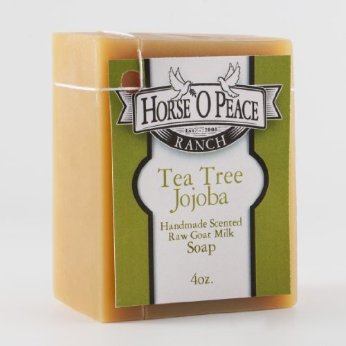 Horse 'O Peace Ranch Handmade Herbal 100% Raw Goat Milk Tea Tree Jojoba Soap (4.5oz./Bar)