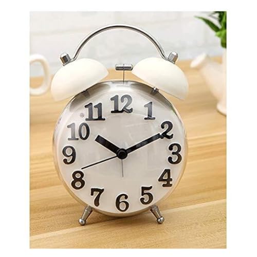 Reloj despertador retro sin tictac analógico que funciona con pilas para casa 4