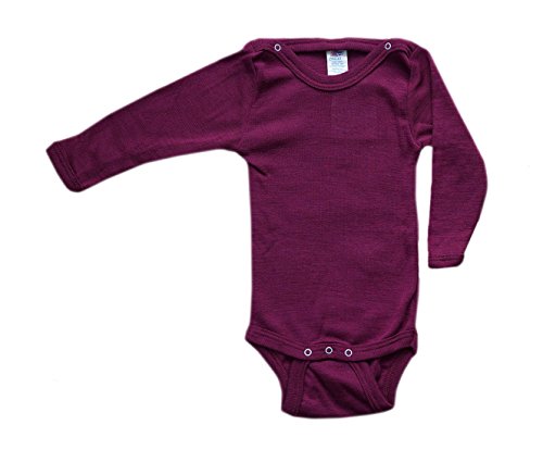 Engel Baby Body Langarm, Wolle Seide,, Orchidee, 74-80