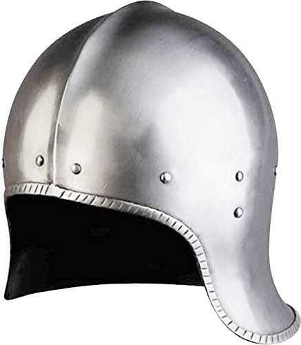 16 Gauge Medeeval Open Face Helmet German Sallet Helmet Silver Reenactment (1.5 mm) Viking Helmet Knight Helmet Spartan Helmet