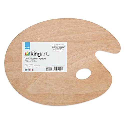 KINGART 11.75" X 15.75" Oval Wooden Palette - Image 6