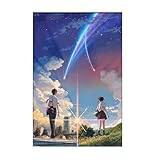Your Name Anime Movie Poster, Kimi no na wa, Taki and Mitsuha Key Art Poster for Home Decor (11'x17'), Unframed Version