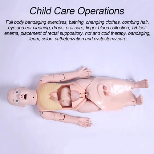 Image of DRXRD Child Nursing Manikin 3ft Full Body Kid Care Model with Boys and Girls Interchangeable Skins for Nursing Medical Training Teaching Supplies Patient Care Skills Mannequin