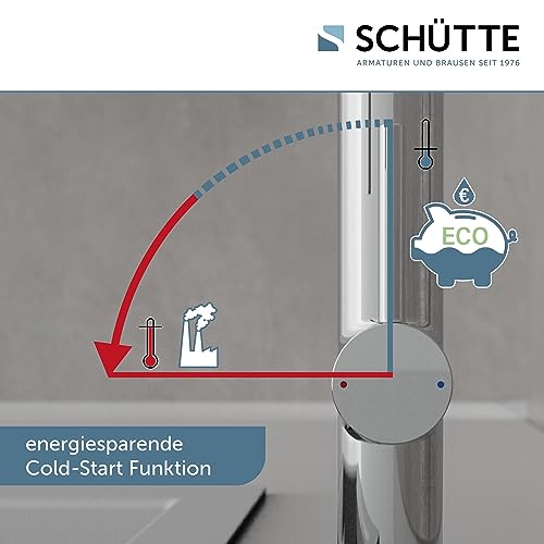 Schütte 79180 Stilo Küchenarmatur mit ausziehbarer Brause und 360° Schwenkfunktion