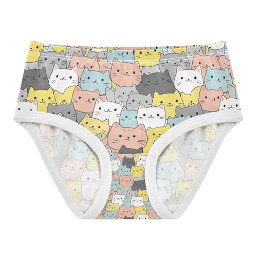Toddler Panties, Cute Cats Colorful Cotton Underwear Girls, 2–8 Years