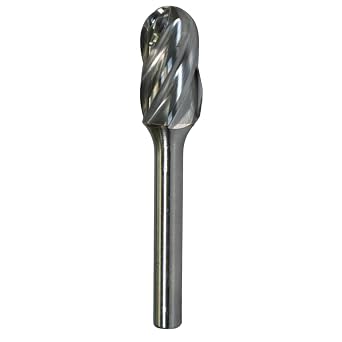 10399 Micro Grain Solid Carbide Cylindrical Burr with Radius End, Double Cut, Shape C SC-42, 1/8" Shank Diameter, 1/8" Head Diameter, 9/16" Cutting Length Pack of 1