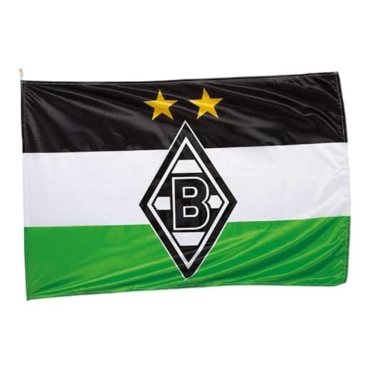 Borussia Mönchengladbach Hiss-Fahne "Logo" | Offizieller Fanartikel Fohlenshop | Gladbach Vereinsfahne Maße 100 x 150 cm Flagge | Fussball Vereinsfahne