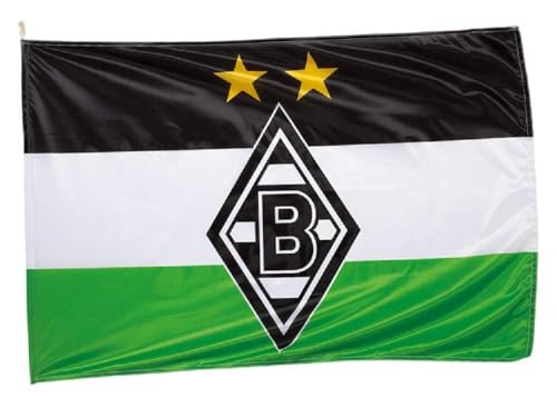 Borussia Mönchengladbach Hiss-Fahne 'Logo' | Offizieller Fanartikel Fohlenshop | Gladbach Vereinsfahne Maße 100 x 150 cm Flagge | Fussball Vereinsfahne