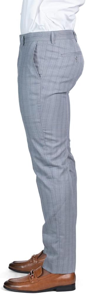AZAR MAN Slim Fit Slacks Pinstripe Mens Dress Pants 7918