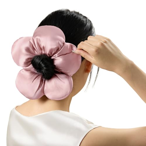 LILYSILK Elastique cheveux soie 100% fleur rose femme