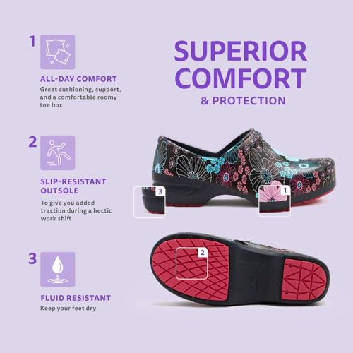 Image of Anywear SR Angel Nursing Clogs - Non-Slip Work Shoes for Women & Men - Slip-Resistant Cushioned Nursing Shoes