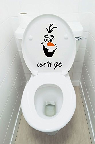 Olaf Let it Go Toilet Seat Decal Vinyl Car Truck Decal Sticker (Black, 12")