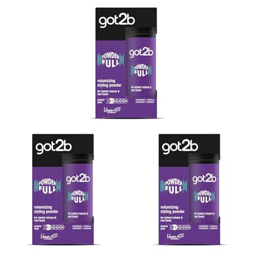 Got2B Polvo Texturizante Volumen Powderful (1 x 10 g), polvos de volumen instantáneos, polvos para el pelo de fijación media, texturizador de cabello con acabado natural (Paquete de 3)