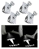 Tesla Car Door Light Puddle Lights for Tesla Model 3/Y/S/X Ultra-Bright Projector Door Step Light Never Fade 4 Pack