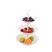 ounona tartas con Cupcake galletas magdalenas – Frutero de 3 pisos redondo, plástico, color blanco