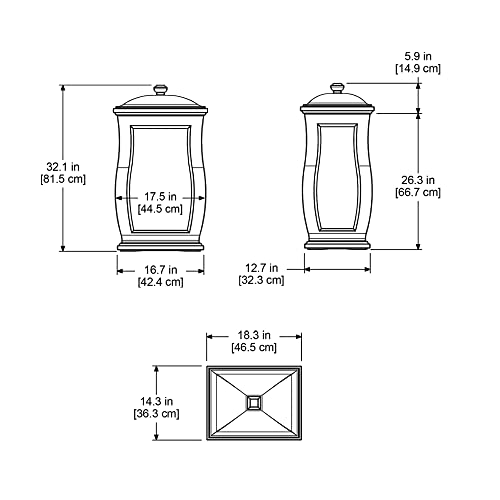 Mayne Mansfield Multi-Purpose Storage Bin - 20In X 20In X 38In - 45 Gallons Of Storage Capacity - Polyethylene (5861-B) #TOP4