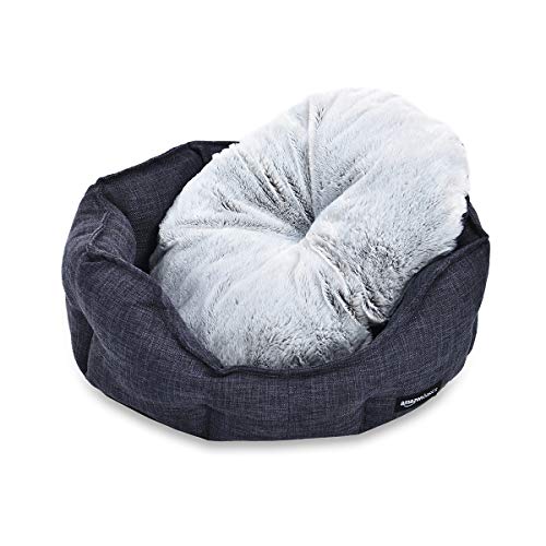 Amazon Basics Cuddler Bolster Round Pet Bed, Small (19 X 15 Inches), Grey #TOP1