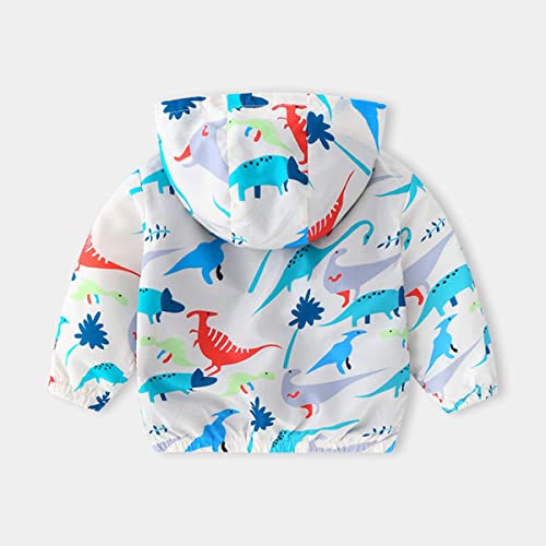 Baby Toddler Boys Windbreaker Jacket Dinosaur Car Hooded Jacket Coat Hooded Top Spring Fall Kids Outwear 1-6 Years2