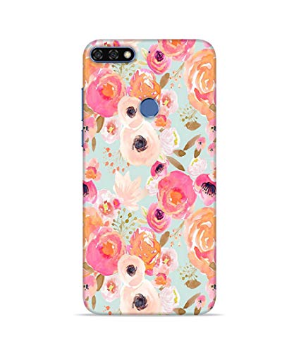 Image of Silence Printed Colourful Flower Floral with Hand Printed Designer Back Case Cover for Huawei Honor 7X