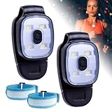 SPORWAY 2 Stück LED Clip Lampe: 3 Modi Jogging Licht Aufladbar mit 2 Stück LED Armband, Lauflicht Blinklicht Schulranzen Klein Stirnlampe für Laufen Joggen Camping Rucksack Wandern Klettern