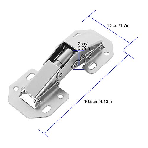 10 Pcs 4 Inch Hidden Cabinet Hinges, 90 Degree Concealed Hinges Cabinet Door Hinges, Hidden Kitchen Cabinet Hinges Furniture Concealed Cupboard Door Hinge With Screws #TOP1